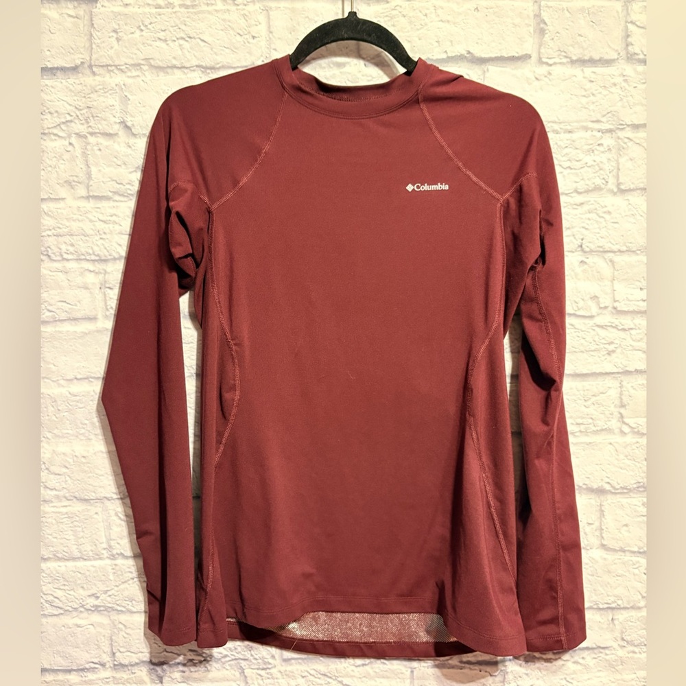 Columbia Women’s Long-Sleeve Omni Heat Base Layer Top — Burgundy Large - Picture 2 of 6